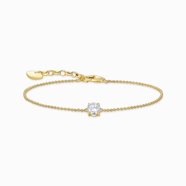 Thomas Sabo Armband rund sten, silver/guld plätering
