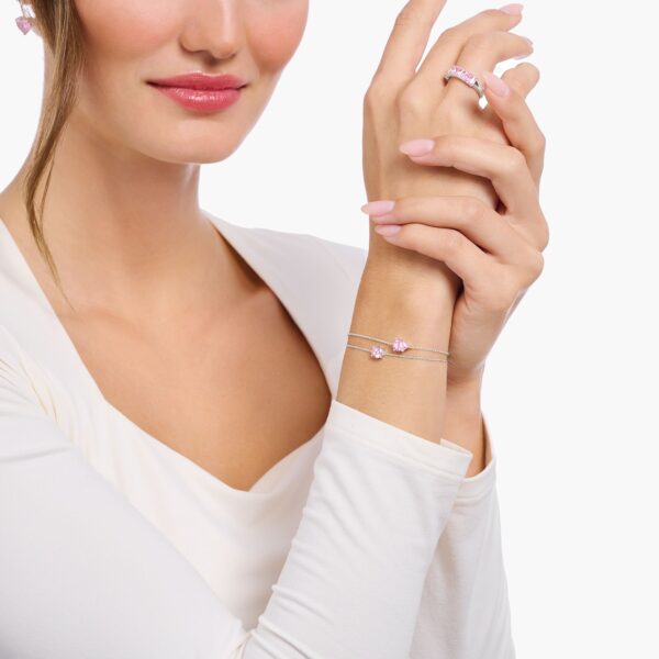 Thomas Sabo Armband droppformad rosa sten, silver, - Bild 2