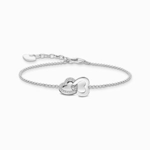 Thomas Sabo Armband med sammanlänkade hjärtan, Silver.