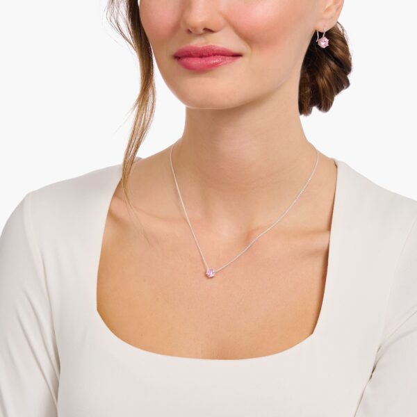 Thomas Sabo Halsband - Rosa zirkonia rund sten, silver. - Bild 2