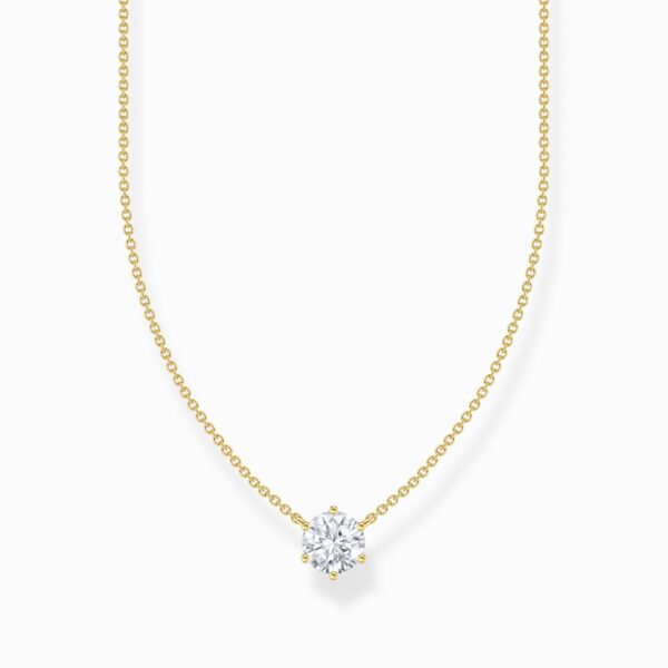 Thomas Sabo Halsband - Vit zirkonia sten, guldpläterat.