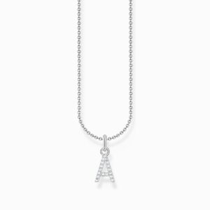 Thomas Sabo Halsband med bokstav silver med stenar.