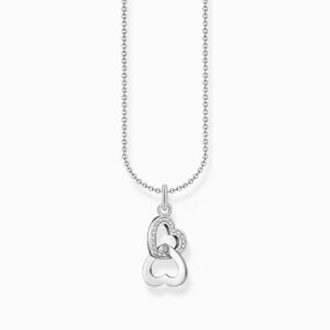 Thomas Sabo Halsband - Sammanlänkade hjärtan, silver och CZ.