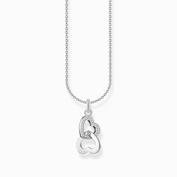 Thomas Sabo Halsband - Sammanlänkade hjärtan, silver och CZ.
