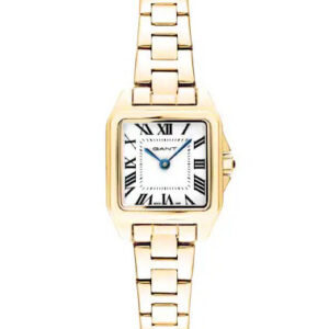 Gant Seneca - Guldpvd Vit tavla - 22 mm