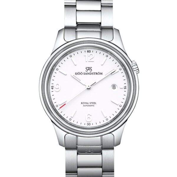 Sjöö Sandström Royal Steel Classic 41 mm Vit tavla