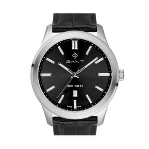 Gant Bridgeton - Stål Svart tavla Läder. 43 mm
