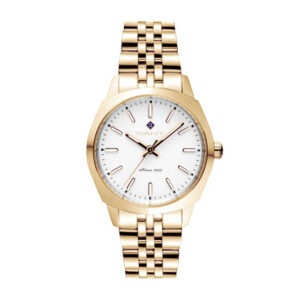 Gant Lauderdale Guldpvd. Vit tavla - 32 mm. Nyhet!