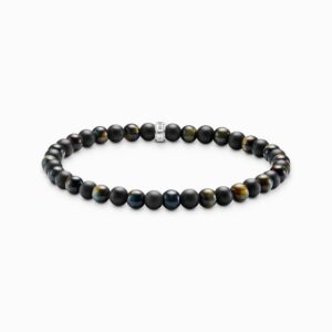 Thomas Sabo  Armband stenar i Obsidian och Tigeröga Obs! 5 mm. Nyhet!