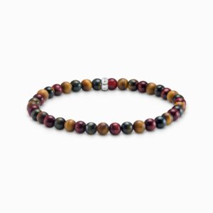 Thomas Sabo  Armband stenar i Tigeröga: röd, blå och brun. 5 mm. Nyhet!