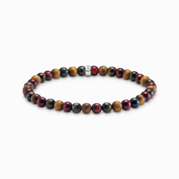 Thomas Sabo  Armband stenar i Tigeröga: röd, blå och brun. 5 mm. Nyhet!