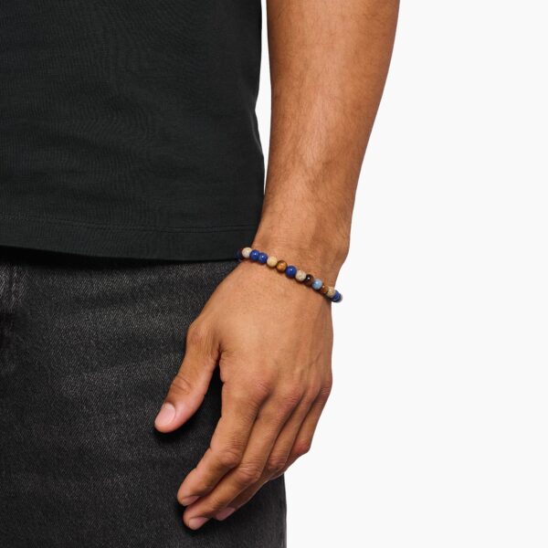 Thomas Sabo  Armband stenar i daisyjaspis, dumortierit, lapis lazuli-imitation och tigeröga. 7 mm. Nyhet! - Bild 2