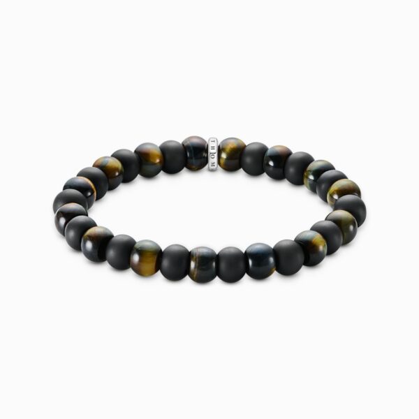 Thomas Sabo  Armband  Obsidian och tigeröga 9 mm. Nyhet!