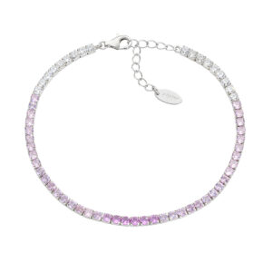 AMEN Italy: Tennis armband - Sterling silver. 2.5 mm. Tonad rosa och vit zirkonia - Rhodium 