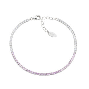 AMEN Italy: Tennis armband - Sterling silver. 2 mm. Tonad rosa och vit zirkonia - Rhodium 