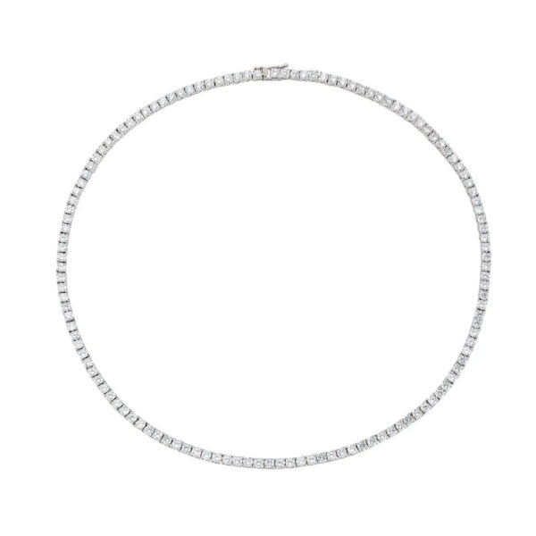 AMEN Italy: Tennis halsband - Sterling silver. 3 mm. Vita zirkonia - Rhodium