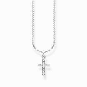 Thomas Sabo halsband - Kors pavé lilla