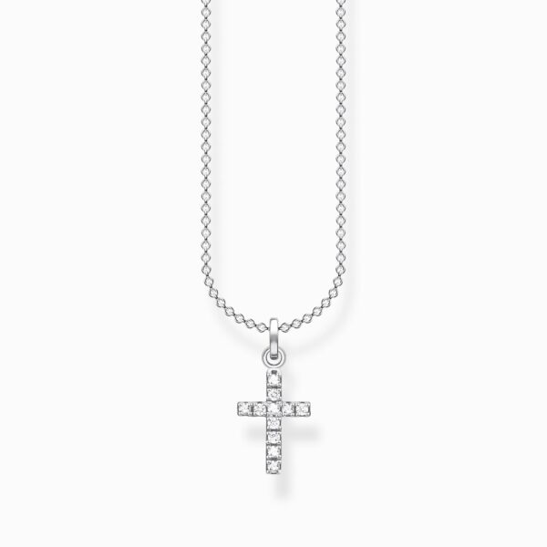 Thomas Sabo halsband - Kors pavé lilla