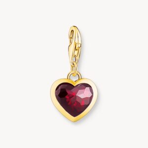 Thomas Sabo Charms berlock: Hängsmycke hjärt röd, guldpläterad