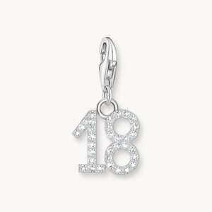 Thomas Sabo Charms berlock: Nr.18 med vita stenar, silver