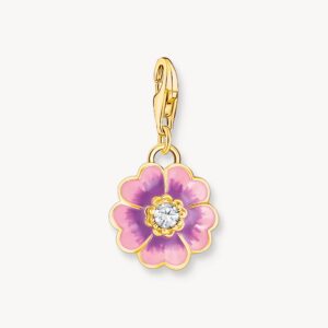 Thomas Sabo Charms berlock: Blomma Violett guldpläterad
