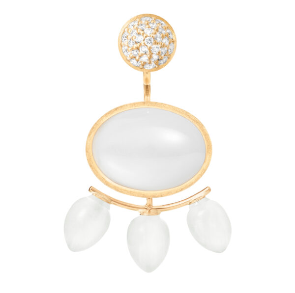 Ole Lynggaard Lotus Earring Pendant 18 ct Gold with White Moonstone - Bild 2