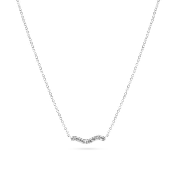 Sif Jakobs Halsband - Ellera Waves Pianura- Silver och vita zirkoner. Nyhet!