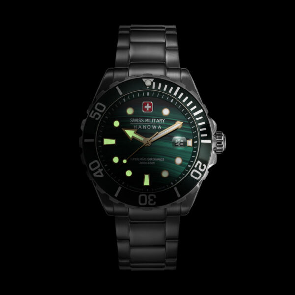 Swiss Military Hanowa Offshore Diver Green. Limiterad 444 st. 1 exemplar - Bild 3