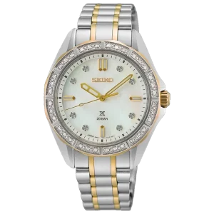 Seiko Dam Prospex Premium - 34 mm. Pärlemo tavla med diamanter. 200 m. Nyhet!